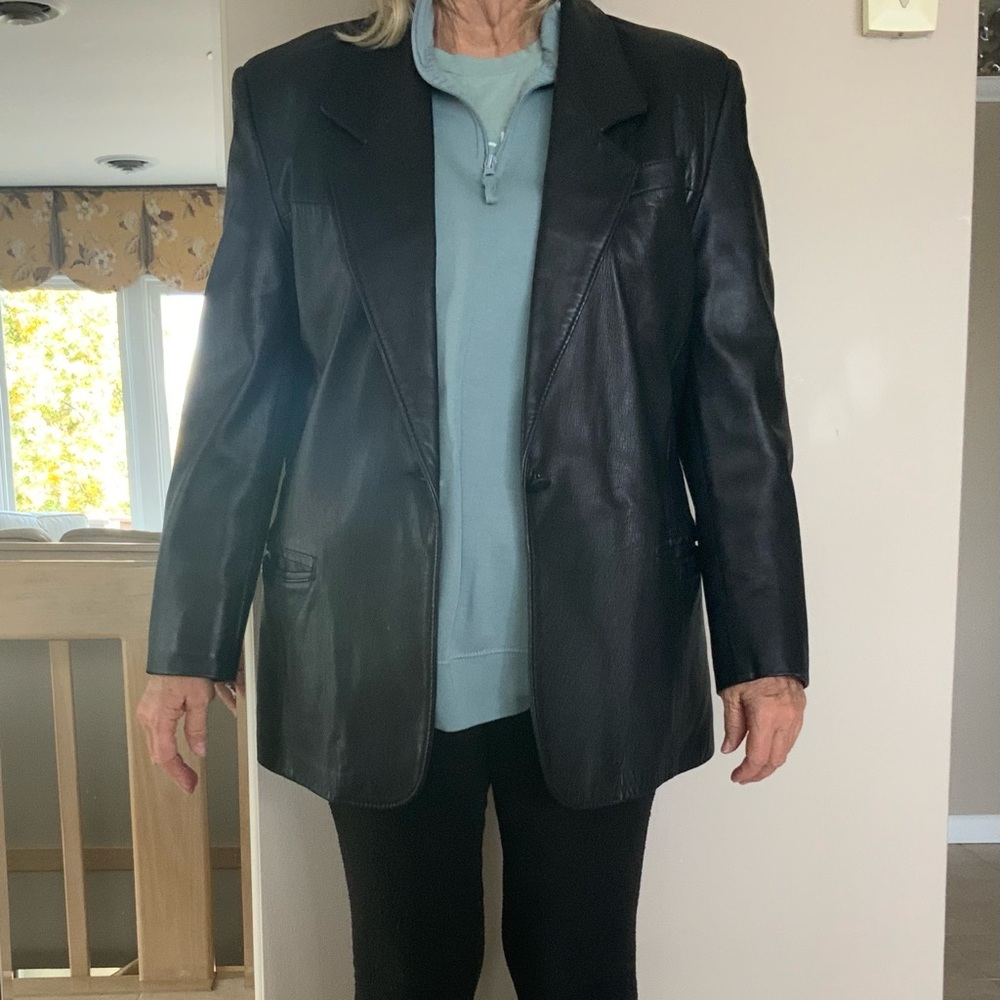 REED Sportswear Genuine Leather Women’s Blazer Size Medium
